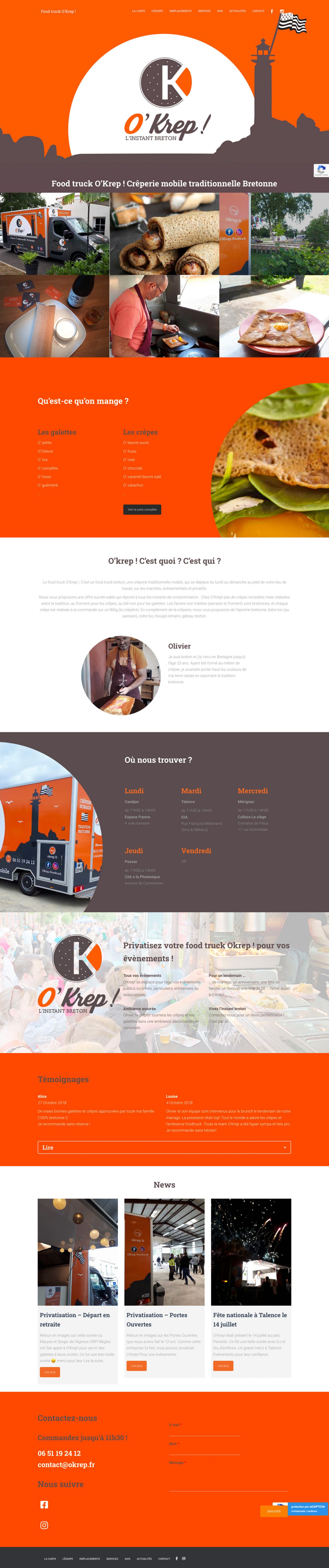 Site Internet OKrep Food Truck
